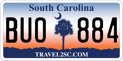 SC license plate BUO884