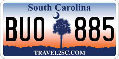 SC license plate BUO885
