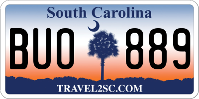 SC license plate BUO889