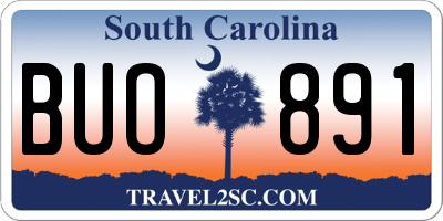 SC license plate BUO891