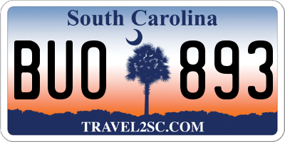 SC license plate BUO893