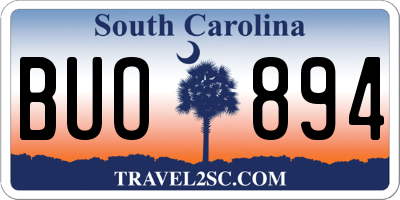 SC license plate BUO894
