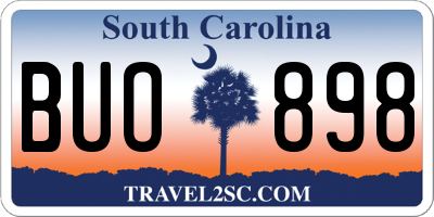 SC license plate BUO898