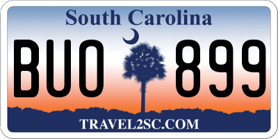 SC license plate BUO899