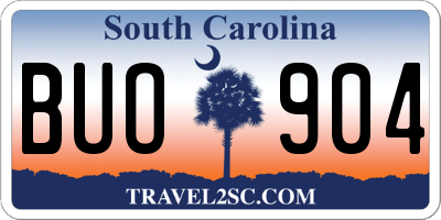 SC license plate BUO904
