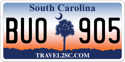 SC license plate BUO905