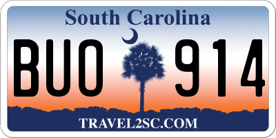 SC license plate BUO914