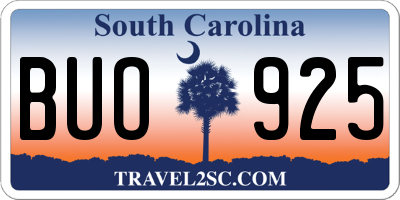 SC license plate BUO925