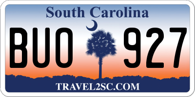SC license plate BUO927