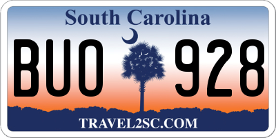 SC license plate BUO928