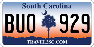 SC license plate BUO929
