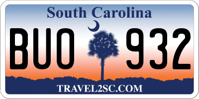SC license plate BUO932