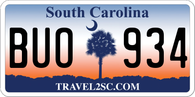 SC license plate BUO934