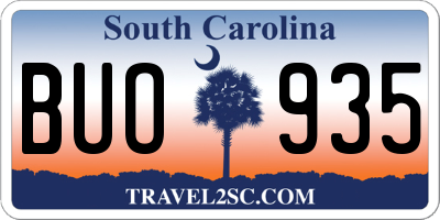 SC license plate BUO935