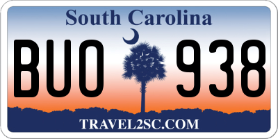 SC license plate BUO938
