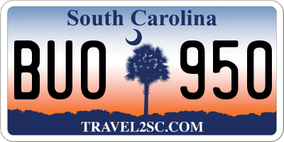SC license plate BUO950