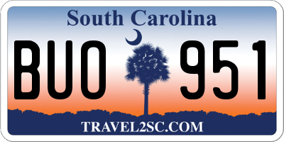 SC license plate BUO951