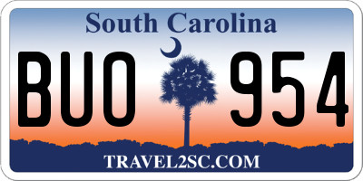 SC license plate BUO954