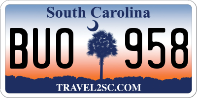 SC license plate BUO958