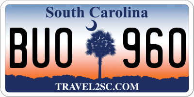 SC license plate BUO960