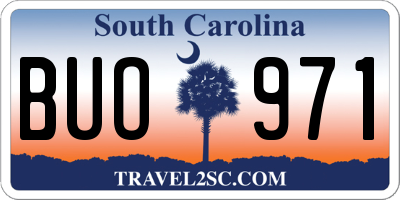 SC license plate BUO971