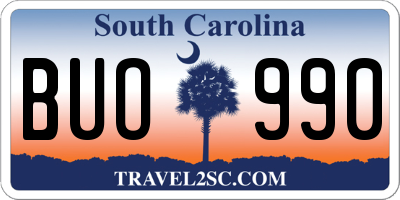 SC license plate BUO990