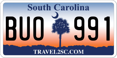 SC license plate BUO991