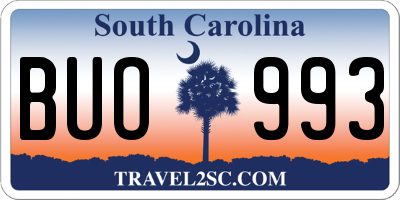 SC license plate BUO993