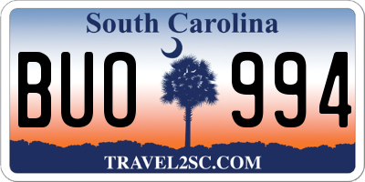 SC license plate BUO994