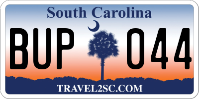 SC license plate BUP044