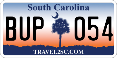 SC license plate BUP054