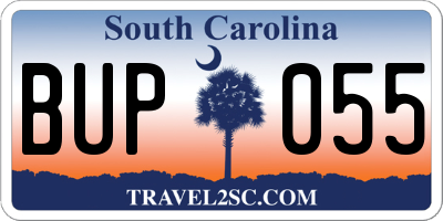 SC license plate BUP055