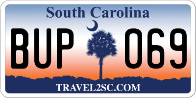 SC license plate BUP069