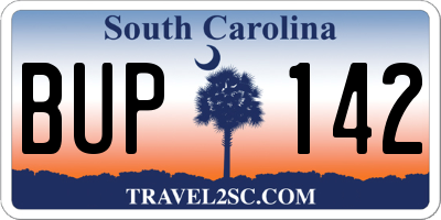 SC license plate BUP142