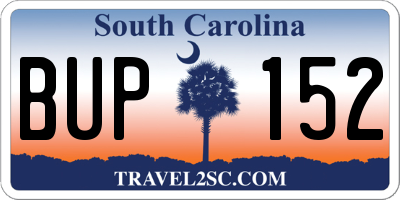 SC license plate BUP152