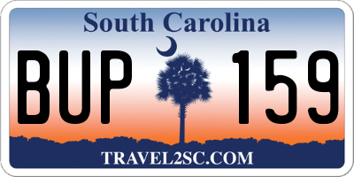SC license plate BUP159