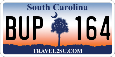 SC license plate BUP164