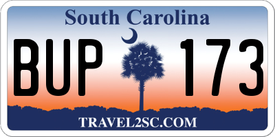 SC license plate BUP173