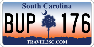 SC license plate BUP176