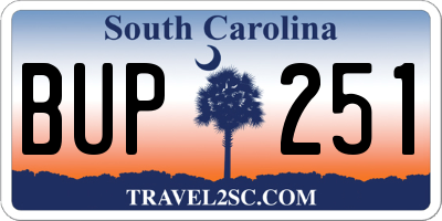 SC license plate BUP251