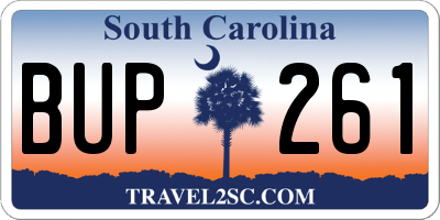 SC license plate BUP261