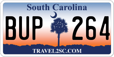SC license plate BUP264