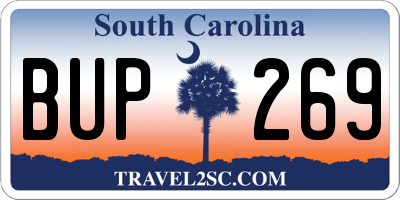 SC license plate BUP269