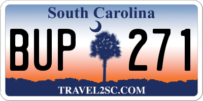 SC license plate BUP271
