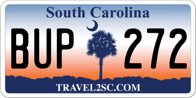 SC license plate BUP272