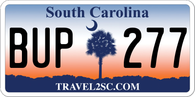 SC license plate BUP277