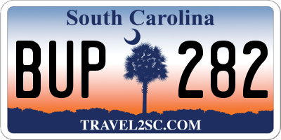 SC license plate BUP282