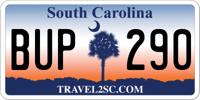 SC license plate BUP290