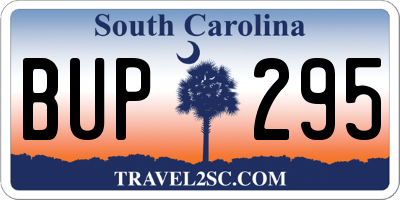 SC license plate BUP295