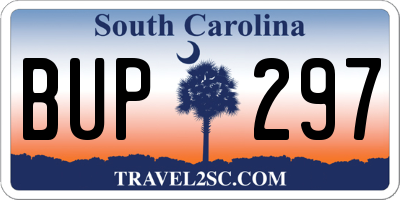 SC license plate BUP297
